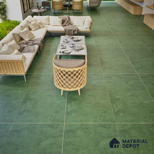 Cement Look Wall & Floor Tile TL 06614 F Neutral Verde 4 ft x 2 ft Vitrified Matte Finish - 9 mm | Random 4 | Suitable for Living Room, Bedroom, Bathroom, Kitchen, Dining
