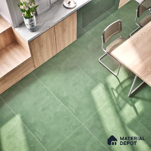 Cement Look Wall & Floor Tile TL 06614 F Neutral Verde 4 ft x 2 ft Vitrified Matte Finish - 9 mm | Random 4 | Suitable for Living Room, Bedroom, Bathroom, Kitchen, Dining