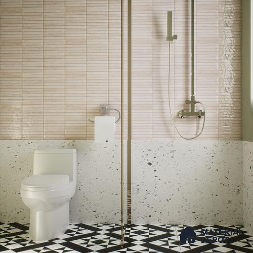 Subway Wall Tile TL 06560 B Sarkel Pearl 2 ft x 1 ft Ceramic Glossy Finish - 8 mm | Suitable for Kitchen & Bathroom | Please Expect a Slight Variation of Pattern