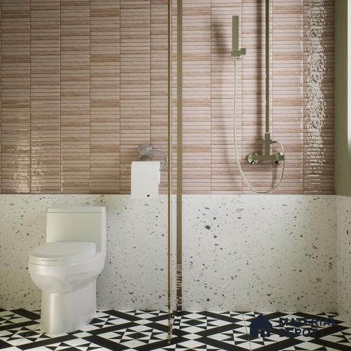 Subway Wall Tile TL 06560 C Sarkel Grey 2 ft x 1 ft Ceramic Glossy Finish - 8 mm | Suitable for Kitchen & Bathroom | Please Expect a Slight Variation of Pattern