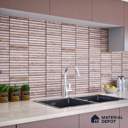 Subway Wall Tile TL 06560 C Sarkel Grey 2 ft x 1 ft Ceramic Glossy Finish - 8 mm | Suitable for Kitchen & Bathroom | Please Expect a Slight Variation of Pattern