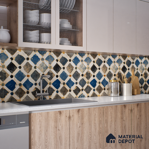 TL 00901 Bogota 2 ft x 2 ft Matte Finish Moroccan Vitrified Floor & Wall Tile - 9 mm | Please Expect a Slight Variation of Pattern