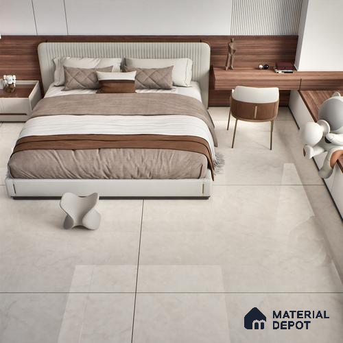 TL 08791 Bottochino Crema 6 ft x 4 ft Endless Glossy Finish Vitrified Wall & Floor Tile - 15 mm | Adhesive and Spacers Must be Used During Installation