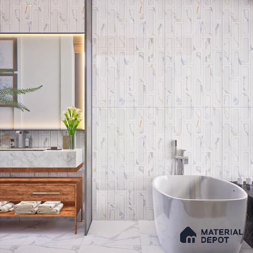Marble Floor & Wall Tile TL 05575 B Breza Decor 4 ft x 2 ft Glossy Finish Wall Tile - 9 mm
