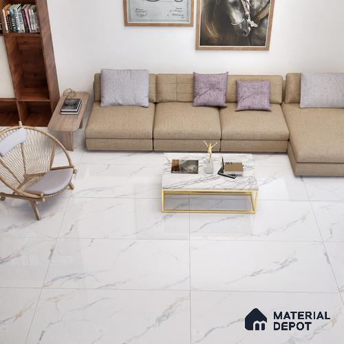 Marble Floor & Wall Tile TL 05575 Satvario Breza 4 ft x 2 ft Glossy Finish Vitrified Tile - 9 mm (Random 4)