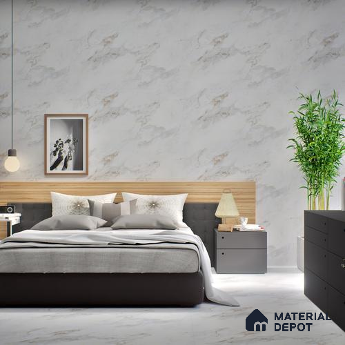 Endless Floor & Wall Tile TL 06271 Digital Breeze White 4 ft x 2 ft Vitrified Matte Finish - 9 mm (Random Design 4) | Suitable for Living Room, Bedroom, Bathroom & Kitchen