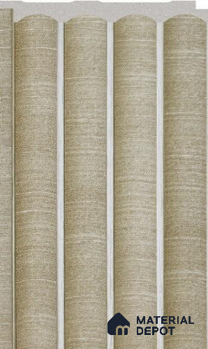 Linen Beige Patterned Louver PN 02713 8 ft x 4.7 inch Charcoal Panel - 12 mm | Suitable for Feature Wall, TV Unit & Living Room | Width is Subjected to 5% Variation