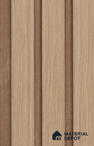 Light Oak Wooden Louver PN 02718 J 8 ft x 4.7 inch Charcoal Panel - 12 mm | Suitable for Feature Wall, TV Unit & Living Room | Width is Subjected to 5% Variation