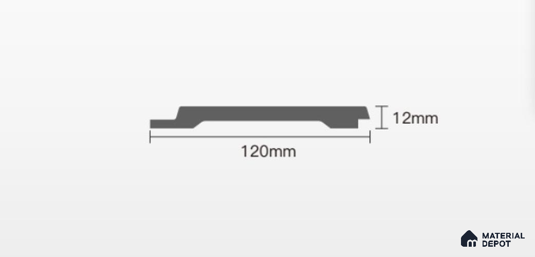 Golden Oak Wooden Louver PN 02735 B 8 ft x 4.8 inch Charcoal Panel - 12 mm | Suitable for Feature Wall, TV Unit & Living Room | Width is Subjected to 5% Variation
