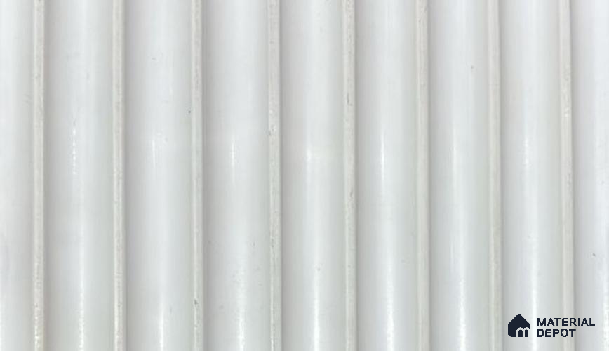 White Plain Colour Louver PN 02714 M 8 ft x 5 inch Charcoal Panel - 12 mm | Suitable for Feature Wall, TV Unit & Living Room | Width is Subjected to 5% Variation