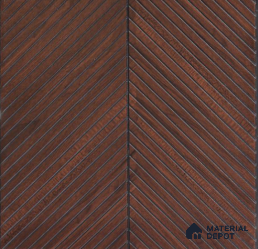 Mahogany Chevron Wooden Louver PN 02724 D 8 ft x 12 inch Charcoal Panel - 5 mm | Suitable for Feature Wall, TV Unit & Living Room | Width is Subjected to 5% Variation