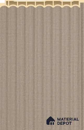 Taupe Fabric Plain Colour Louver PN 02573 B 9.5 ft x 5 inch WPC Panel - 12 mm | Suitable for Feature Wall, TV Unit & Living Room | Width is Subjected to 5% Variation