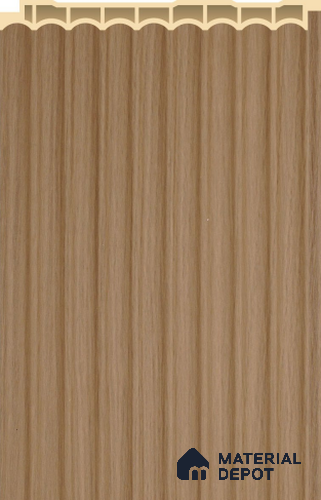 Light Brown Plain Colour Louver PN 02573 C 9.5 ft x 5 inch WPC Panel - 12 mm | Suitable for Feature Wall, TV Unit & Living Room | Width is Subjected to 5% Variation