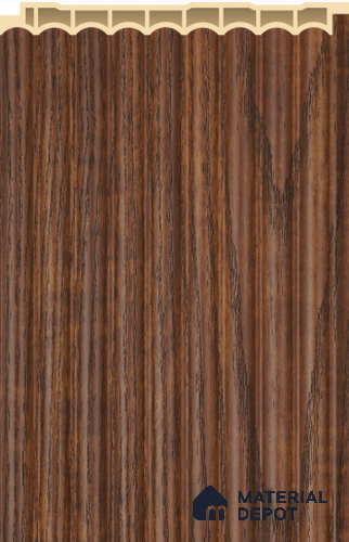 Dark Brown Wooden Louver PN 02573 D 9.5 ft x 5 inch WPC Panel - 12 mm | Suitable for Feature Wall, TV Unit & Living Room | Width is Subjected to 5% Variation