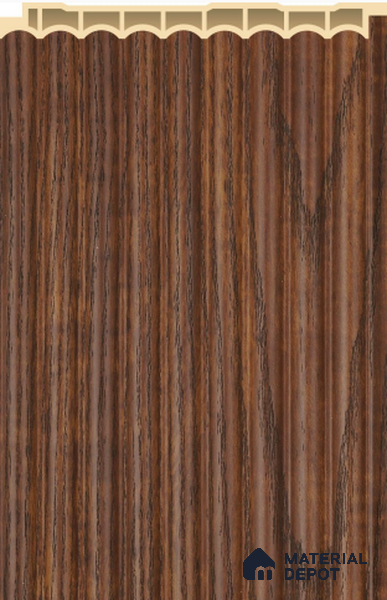Dark Brown Wooden Louver PN 02573 D 9.5 ft x 5 inch WPC Panel - 12 mm | Suitable for Feature Wall, TV Unit & Living Room | Width is Subjected to 5% Variation