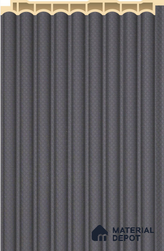 Charcoal Grey Plain Colour Louver PN 02573 I 9.5 ft x 5 inch WPC Panel - 12 mm | Suitable for Feature Wall, TV Unit & Living Room | Width is Subjected to 5% Variation