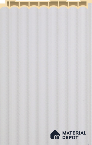 Bright White Plain Colour Louver PN 02573 F 9.5 ft x 5 inch WPC Panel - 12 mm | Suitable for Feature Wall, TV Unit & Living Room | Width is Subjected to 5% Variation