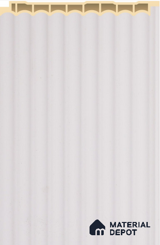 Frost White Plain Colour Louver PN 02573 J 9.5 ft x 5 inch WPC Panel - 12 mm | Suitable for Feature Wall, TV Unit & Living Room | Width is Subjected to 5% Variation