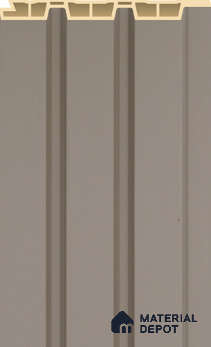 Taupe Grey Plain Colour Louver PN 02570 E 9.5 ft x 4.8 inch WPC Panel - 12 mm | Suitable for Feature Wall, TV Unit & Living Room | Width is Subjected to 5% Variation