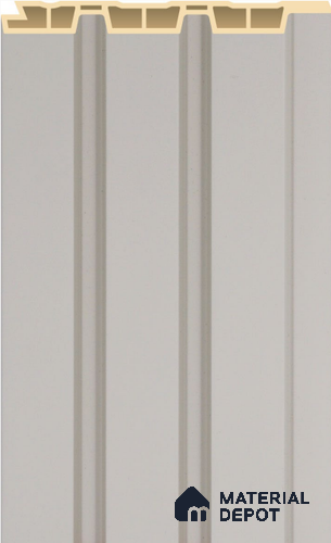 Pearl White Plain Colour Louver PN 02570 F 9.5 ft x 4.8 inch WPC Panel - 12 mm | Suitable for Feature Wall, TV Unit & Living Room | Width is Subjected to 5% Variation