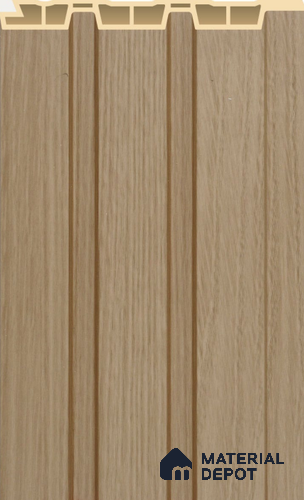 Light Oak Wooden Louver PN 02570 9.5 ft x 4.8 inch WPC Panel - 12 mm | Suitable for Feature Wall, TV Unit & Living Room | Width is Subjected to 5% Variation
