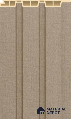 Beige Linen Wooden Louver PN 02570 B 9.5 ft x 4.8 inch WPC Panel - 12 mm | Suitable for Feature Wall, TV Unit & Living Room | Width is Subjected to 5% Variation