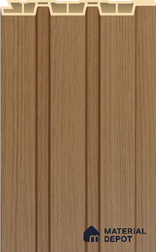 Golden Oak Wooden Louver PN 02570 C 9.5 ft x 4.8 inch WPC Panel - 12 mm | Suitable for Feature Wall, TV Unit & Living Room | Width is Subjected to 5% Variation
