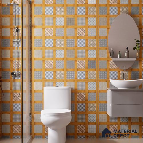 Moroccan Wall & Floor Tile TL 06609 Marve Wood Decor 2 ft x 2 ft Vitrified Matte Finish - 9 mm | Suitable for Living Room, Balcony, Courtyard | Please Expect a Slight Variation of Pattern