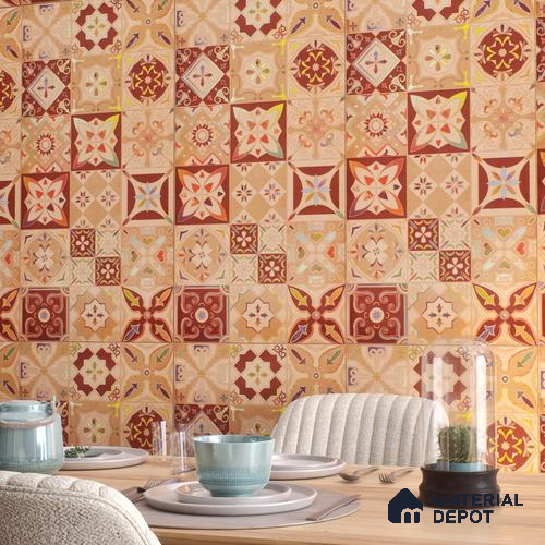 Moroccan Wall Tile TL 06400 D Nebula Brown Decor 4 ft x 2 ft Vitrified Matte Finish - 9 mm | Suitable for Living Room, Bedroom & Bathroom