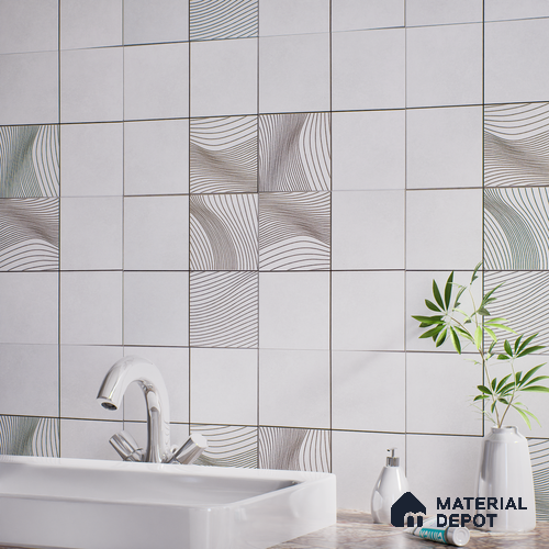 Faux Subway Wall & Floor Tile TL 04922 Marrakech Presscot Gris 1 ft x 1 ft Ceramic Matte Finish - 9 mm | Random 3 | Suitable for Living Room, Bedroom, Bathroom, Courtyard, Balcony | Please Expect a Slight Variation of Pattern