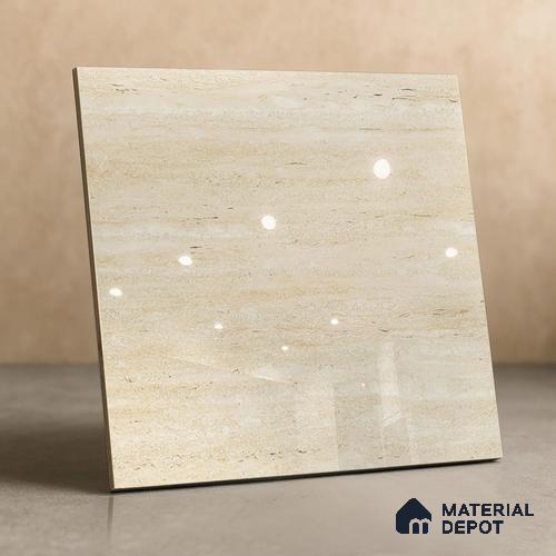TL 02935 Butter Cream 2 ft x 2 ft Glossy Finish Vitrified Floor & Wall Tile - 9.5 mm