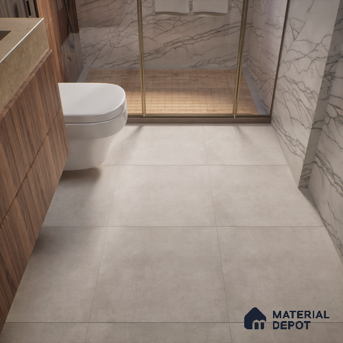 TL 01499 B White Argento 2 ft x 2 ft Matte Finish Wall and Floor Porcelain Tile - 9 mm