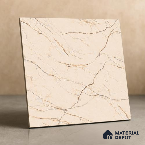 TL 01502 Champagne Beige 2 ft x 2 ft Matte Finish Wall and Floor Porcelain Moroccan Tile - 9 mm