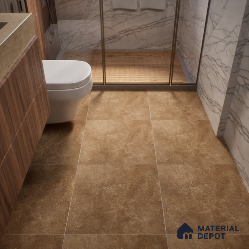 Stone Wall & Floor Tile TL 01483 A Dun Brown 2 ft x 2 ft Matte Finish Porcelain Tile - 9 mm
