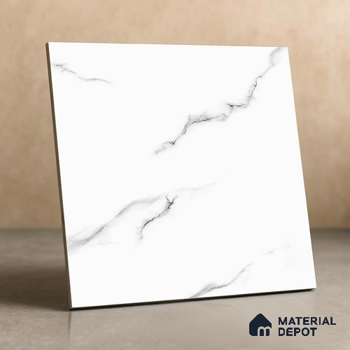 TL 01485 Pearl White 2 ft x 2 ft Matte Finish Wall and Floor Porcelain Tile - 9 mm