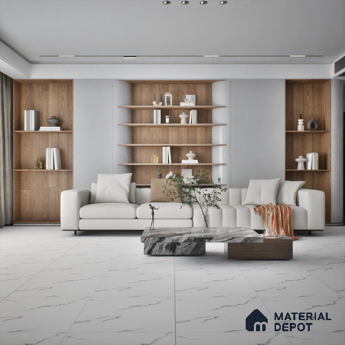 TL 01485 Pearl White 2 ft x 2 ft Matte Finish Wall and Floor Porcelain Tile - 9 mm