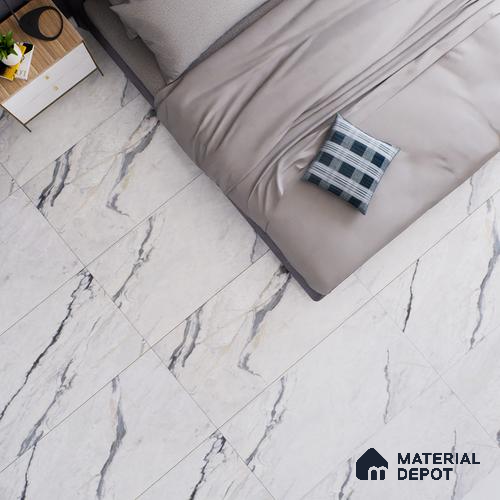Marble Floor & Wall Tile TL 02202 Canaria Grey 4 ft x 2 ft Glossy Finish Vitrified Tile - 9 mm (Random 5)