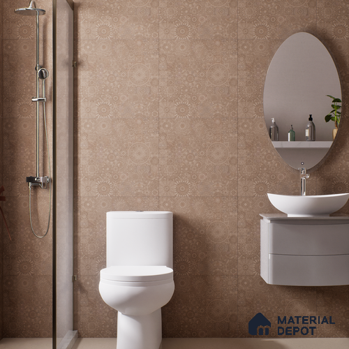Moroccan Look Floor & Wall Tile TL 06013 Sunburst Sparkle 2 ft x 2 ft Rustic Carving Matte Finish Vitrified Tile - 9 mm | 4 Random Design | Suitable For Living Room, Bedroom, Bathroom, Kitchen & Dining | Please Expect a Slight Variation of Pattern