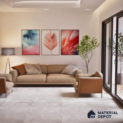 Carving Floor & Wall Tile TL 06119 B Illusion Grey 4 ft x 2 ft Vitrified Matte Carving Finish - 9 mm | 8 Random Design | Suitable For Living Room, Bedroom, Bathroom, Kitchen
