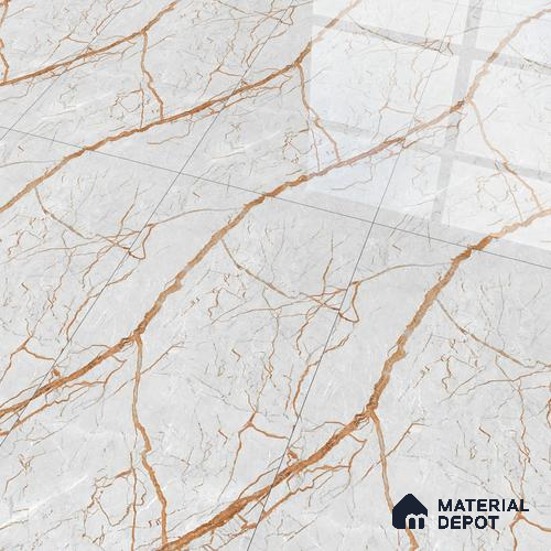 Marble Floor & Wall Tile TL 02194 Cassa Grey 4 ft x 2 ft Glossy Finish Vitrified Tile - 9 mm