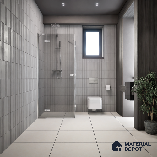 Cement Floor & Wall Tile TL 06129 D Pietra Cremelo 2 ft x 2 ft Vitrified Matte Finish - 9 mm | 4 Random Design | Suitable For Living Room, Bedroom, Bathroom, Kitchen