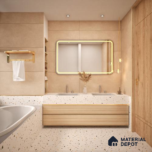 Cement Floor & Wall Tile TL 06132 D Eternity Mocha Grande 4 ft x 2 ft Vitrified Colour Body Matte Finish - 9 mm | Suitable For Living Room, Bedroom, Bathroom, Kitchen