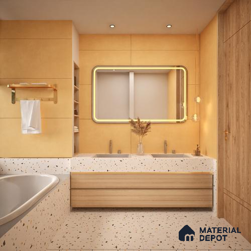 Cement Floor & Wall Tile TL 06134 Elegance Amber 4 ft x 2 ft Vitrified Matte Finish - 9 mm | 4 Random Design | Suitable For Living Room, Bedroom, Bathroom, Kitchen