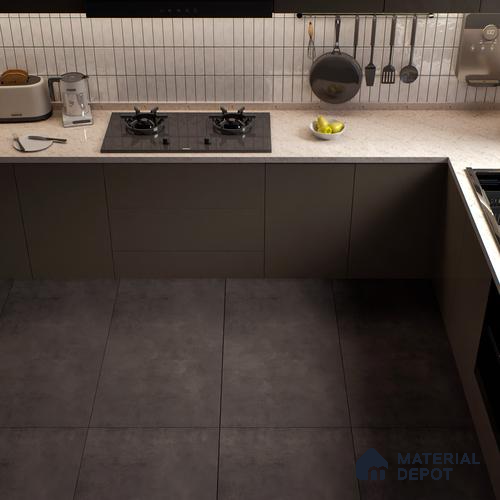 Cement Floor & Wall Tile TL 06134 E Elegance Charcoal 4 ft x 2 ft Vitrified Matte Finish - 9 mm | 4 Random Design | Suitable For Living Room, Bedroom, Bathroom, Kitchen