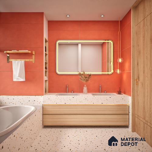 Cement Floor & Wall Tile TL 06134 H Elegance Ruby 4 ft x 2 ft Vitrified Matte Finish - 9 mm | 4 Random Design | Suitable For Living Room, Bedroom, Bathroom, Kitchen