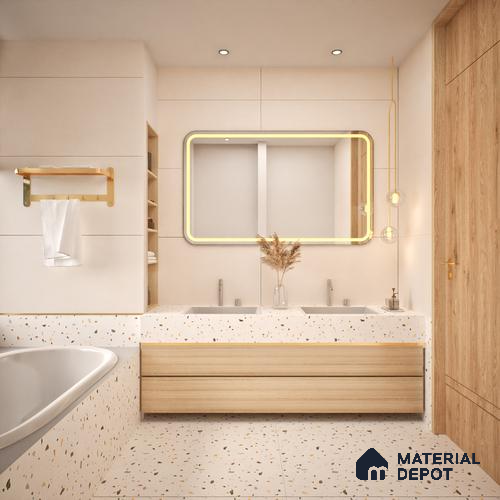 Cement Floor & Wall Tile TL 06128 B Everest Crema 4 ft x 2 ft Vitrified Matte Finish - 9 mm | 6 Random Design | Suitable For Living Room, Bedroom, Bathroom, Kitchen