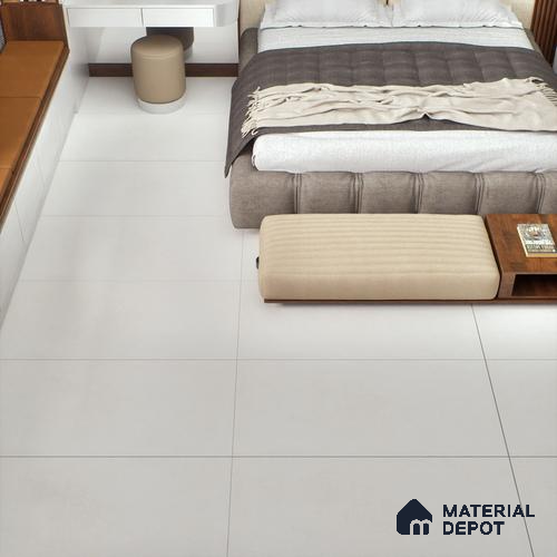 Cement Floor & Wall Tile TL 06128 Everest Bianco 4 ft x 2 ft Vitrified Matte Finish - 9 mm | 6 Random Design | Suitable For Living Room, Bedroom, Bathroom, Kitchen