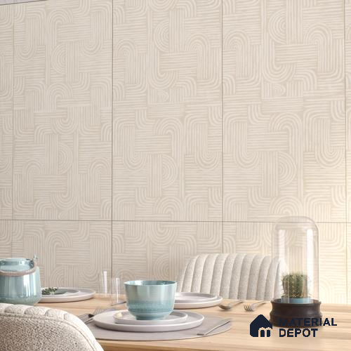 Patterned Floor & Wall Tile TL 06087 B Nios Abstract Decor 4 ft x 2 ft Vitrified Matte Finish - 9 mm | 2 Random Design | Suitable For Living Room, Bedroom, Bathroom, Kitchen