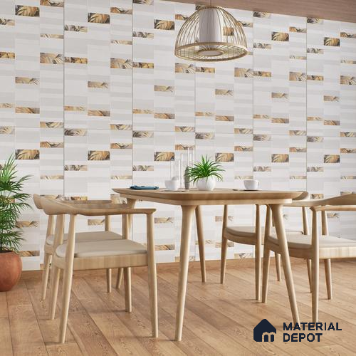 Highlighter Wall Tile TL 05520 B Prestige Imperial Ivory Decor 2 ft x 4 ft Vitrified Matte Finish - 9 mm  | Suitable for Living Room, Bedroom, Bathroom