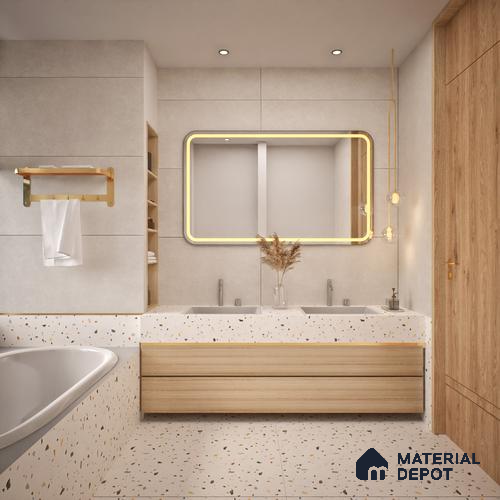 Cement Floor & Wall Tile TL 05520 C Prestige Imperial Slate 2 ft x 4 ft Vitrified Matte Finish - 9 mm | 4 Random Design | Suitable for Living Room, Bedroom, Bathroom